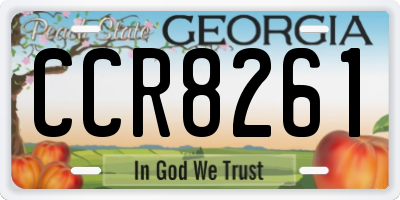 GA license plate CCR8261