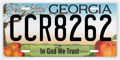 GA license plate CCR8262