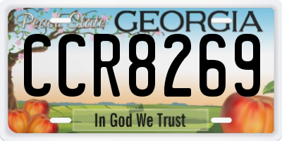 GA license plate CCR8269