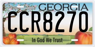 GA license plate CCR8270