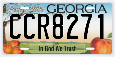 GA license plate CCR8271