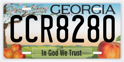 GA license plate CCR8280
