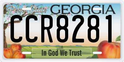 GA license plate CCR8281