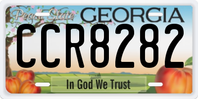 GA license plate CCR8282