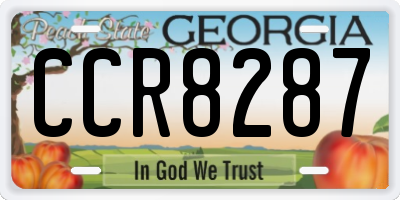 GA license plate CCR8287