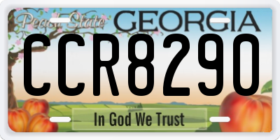 GA license plate CCR8290