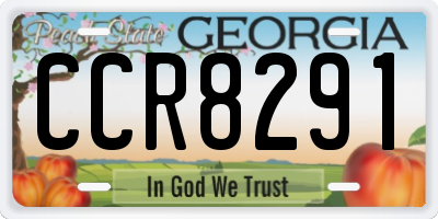 GA license plate CCR8291