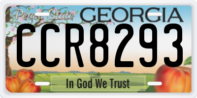 GA license plate CCR8293