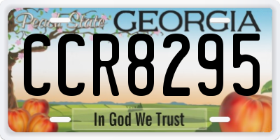 GA license plate CCR8295