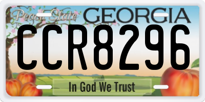 GA license plate CCR8296