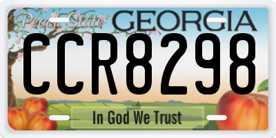 GA license plate CCR8298