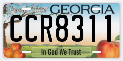 GA license plate CCR8311