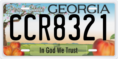 GA license plate CCR8321