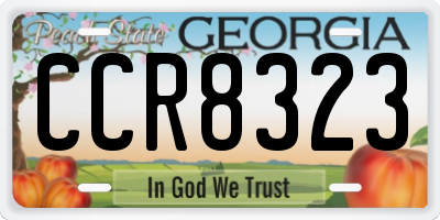 GA license plate CCR8323