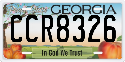 GA license plate CCR8326