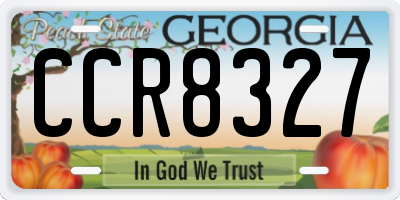 GA license plate CCR8327
