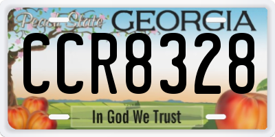 GA license plate CCR8328