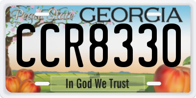GA license plate CCR8330