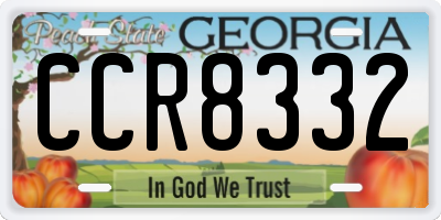 GA license plate CCR8332
