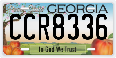 GA license plate CCR8336