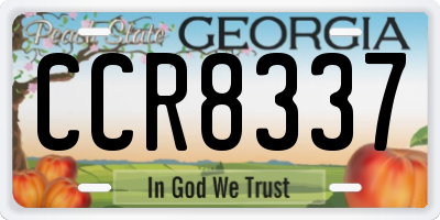 GA license plate CCR8337