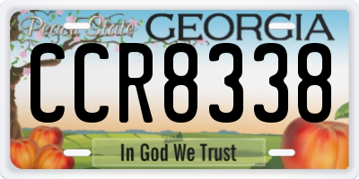 GA license plate CCR8338