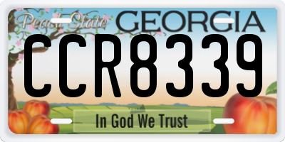 GA license plate CCR8339