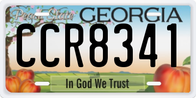 GA license plate CCR8341