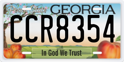 GA license plate CCR8354
