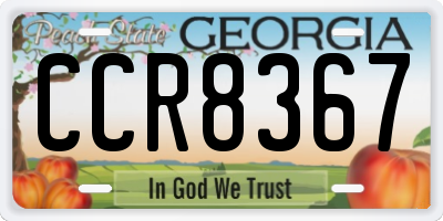 GA license plate CCR8367