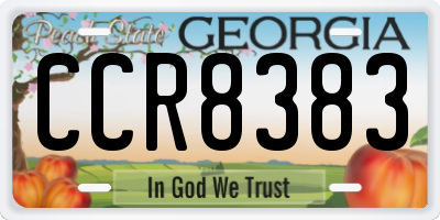 GA license plate CCR8383