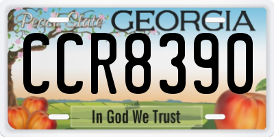 GA license plate CCR8390