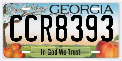 GA license plate CCR8393