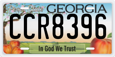 GA license plate CCR8396