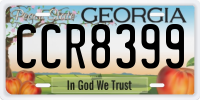 GA license plate CCR8399