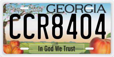GA license plate CCR8404