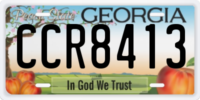 GA license plate CCR8413