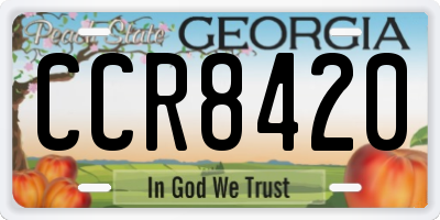 GA license plate CCR8420