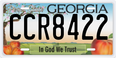 GA license plate CCR8422