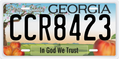 GA license plate CCR8423