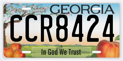 GA license plate CCR8424