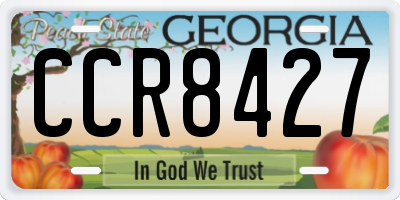 GA license plate CCR8427