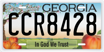 GA license plate CCR8428
