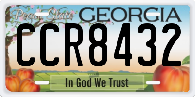GA license plate CCR8432