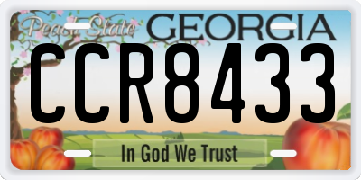 GA license plate CCR8433