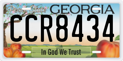 GA license plate CCR8434