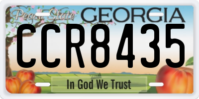 GA license plate CCR8435