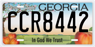 GA license plate CCR8442