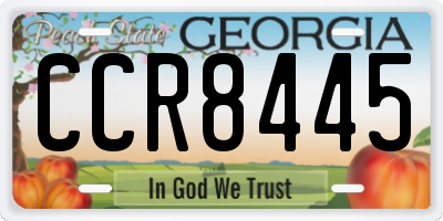 GA license plate CCR8445