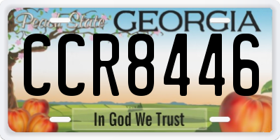 GA license plate CCR8446